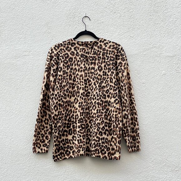 Vintage 80s Magnolia Leopard Animal Print Wool & Angora Crew Neck Sweater - Picture 6 of 6